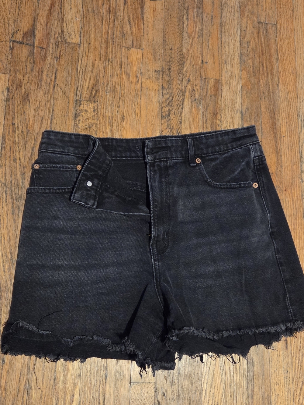 Black Frayed Hem Women’s Denim Shorts American Eagle Size 8